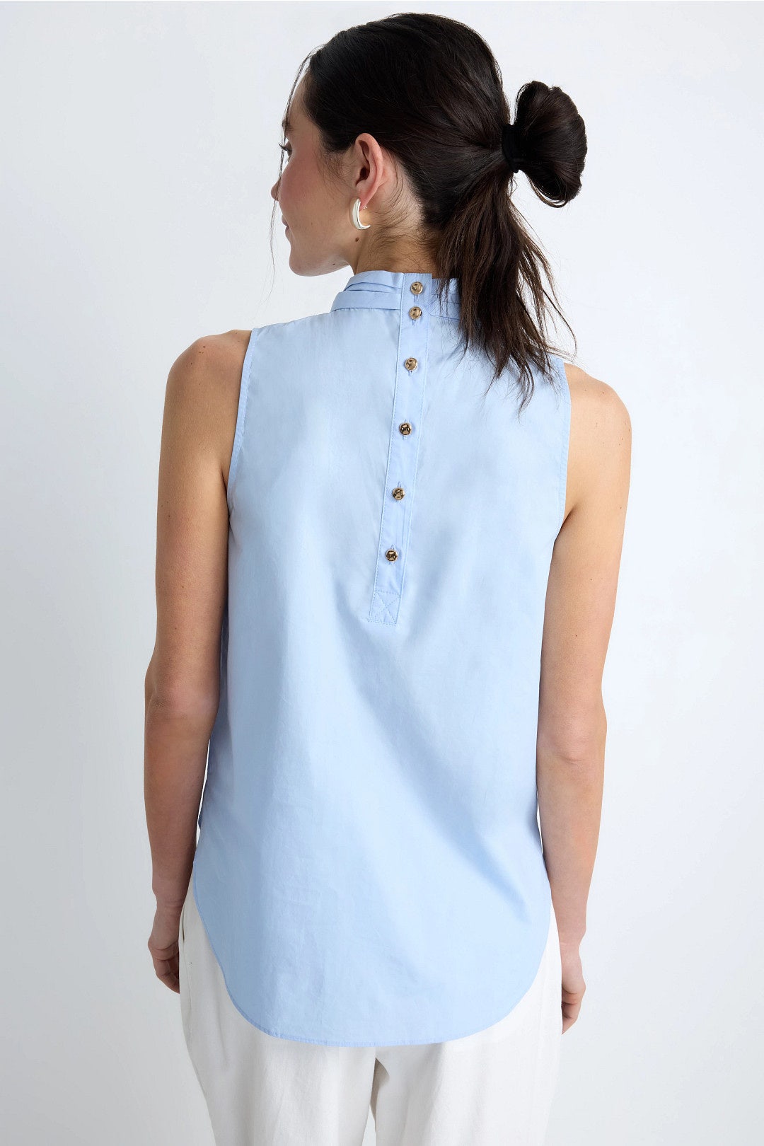 Sleeveless Poplin Tie Neck Top by Adam Lippes x RTR 2