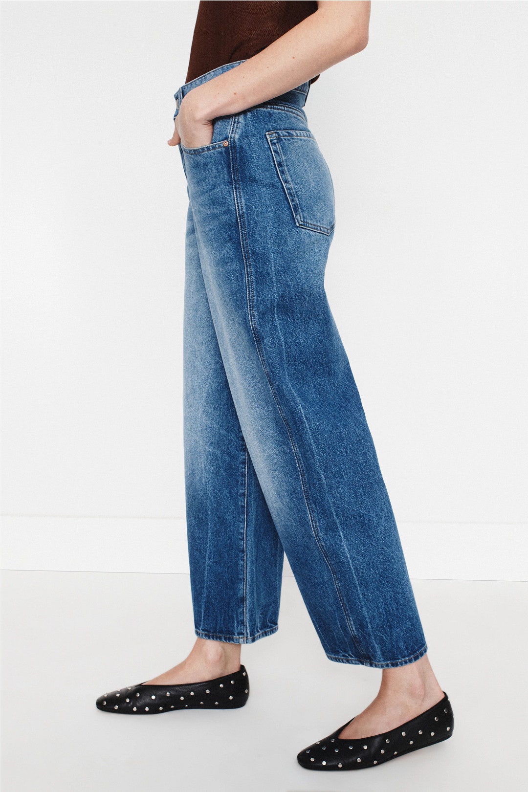 Taylor Medium Blue Relaxed Barrel Jeans by DL1961 1