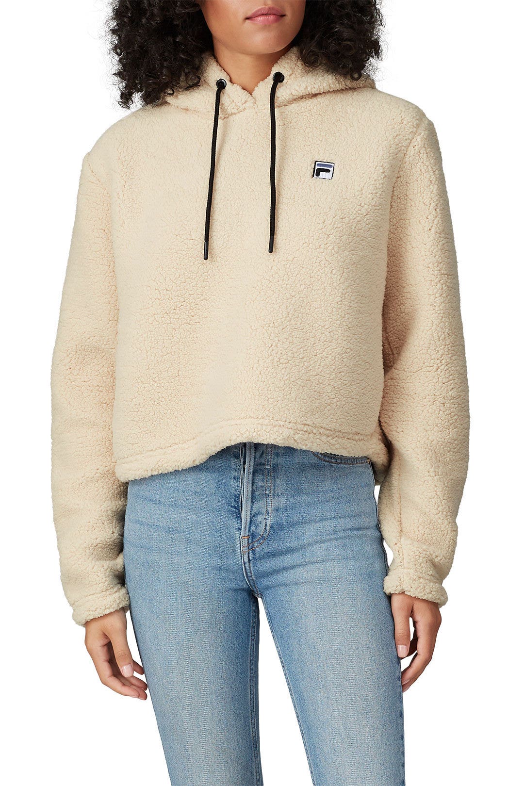 Ember Faux Sherpa Cropped Hoodie by FILA 1