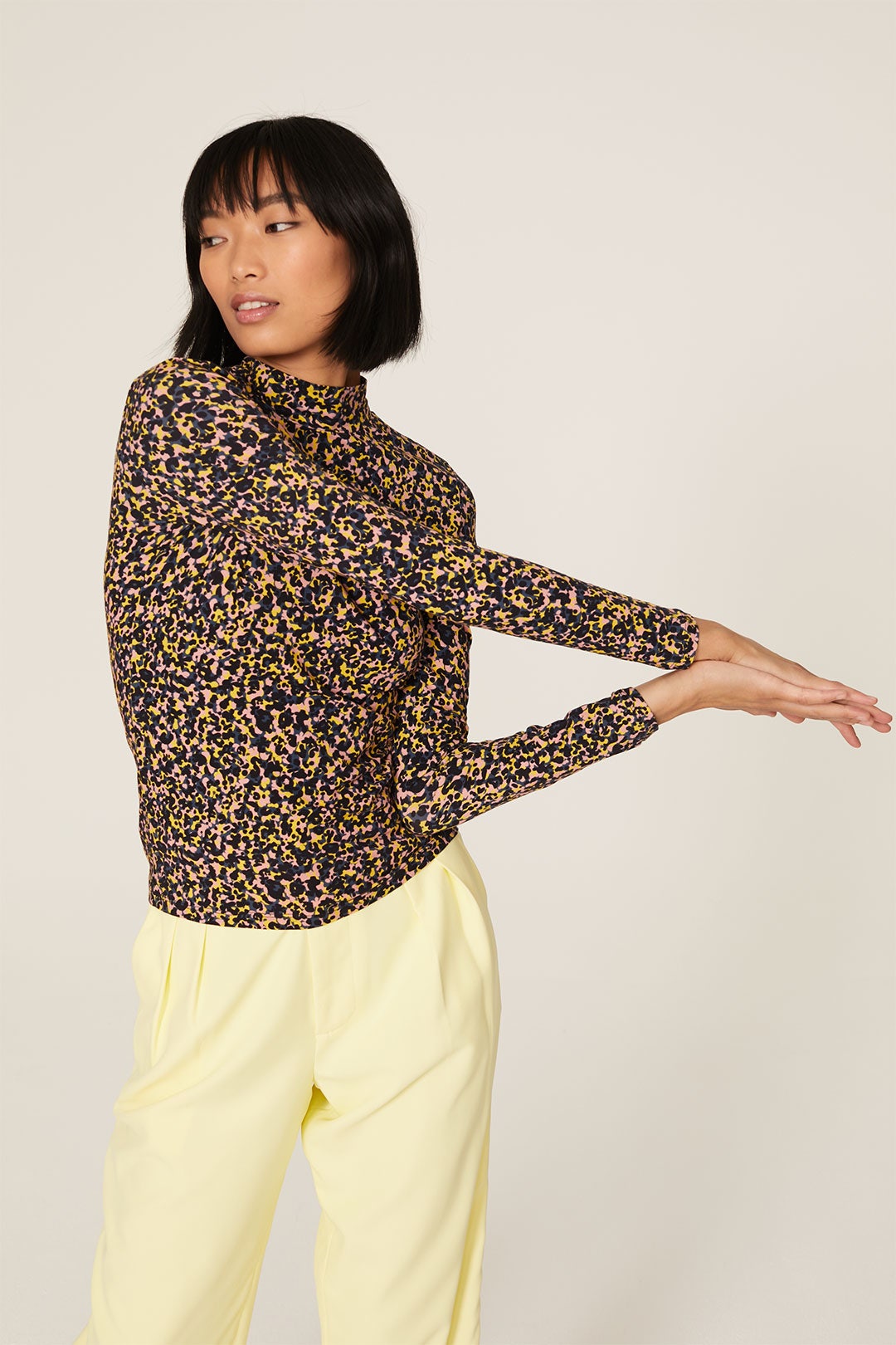 Printed Mock Neck Top by Scotch & Soda 1