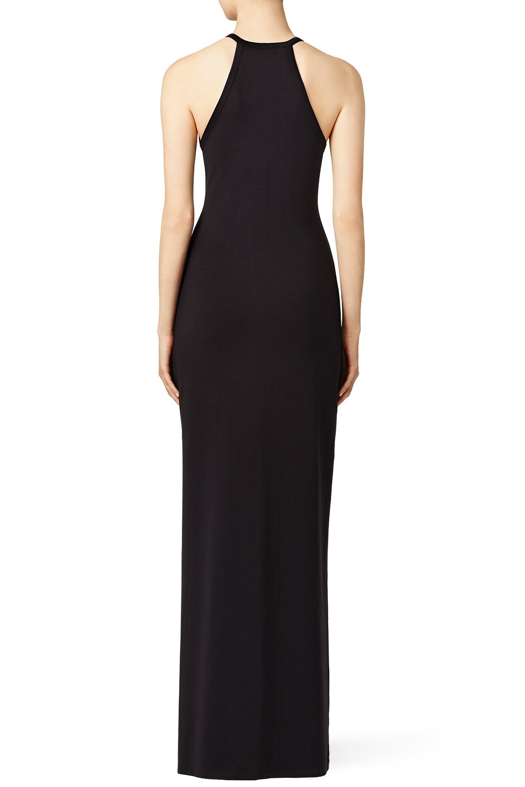 Black Cotton Modal Halter Maxi by Theory 1