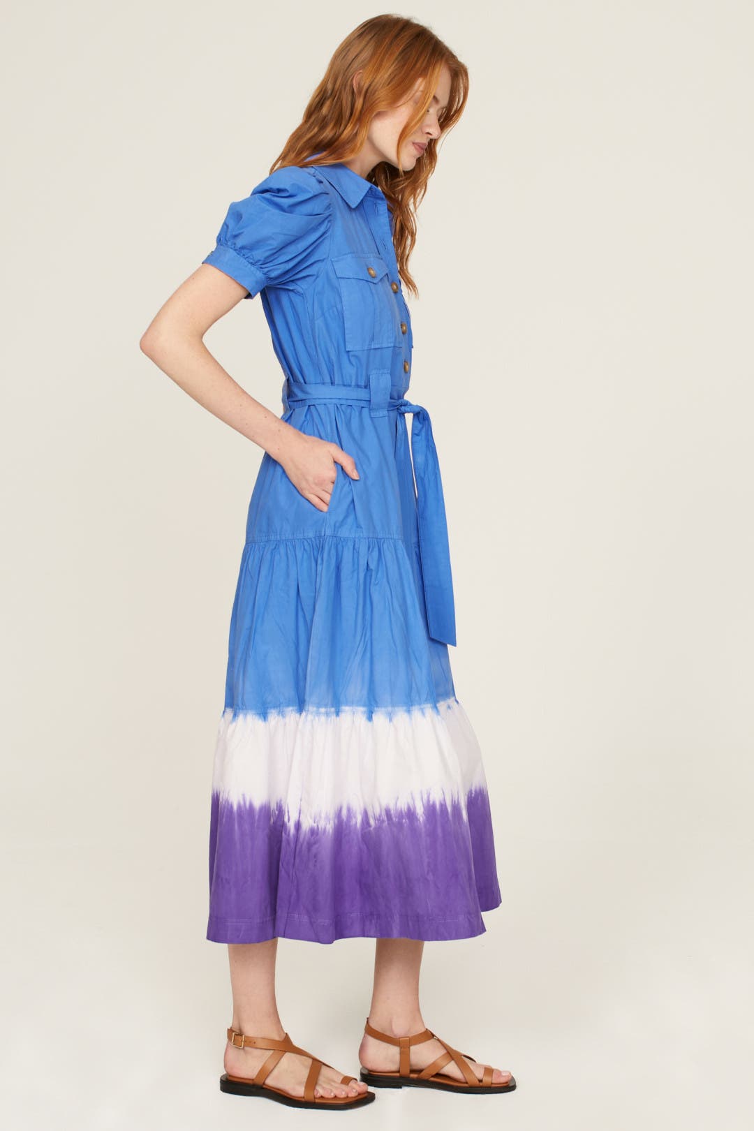 Blue Dip Dye Midi Dress by Derek Lam 10 Crosby x RTR | Rent the Runway