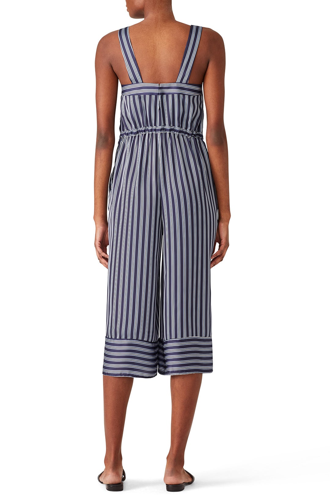 Navy Stripe Crop Jumpsuit by Greylin 2