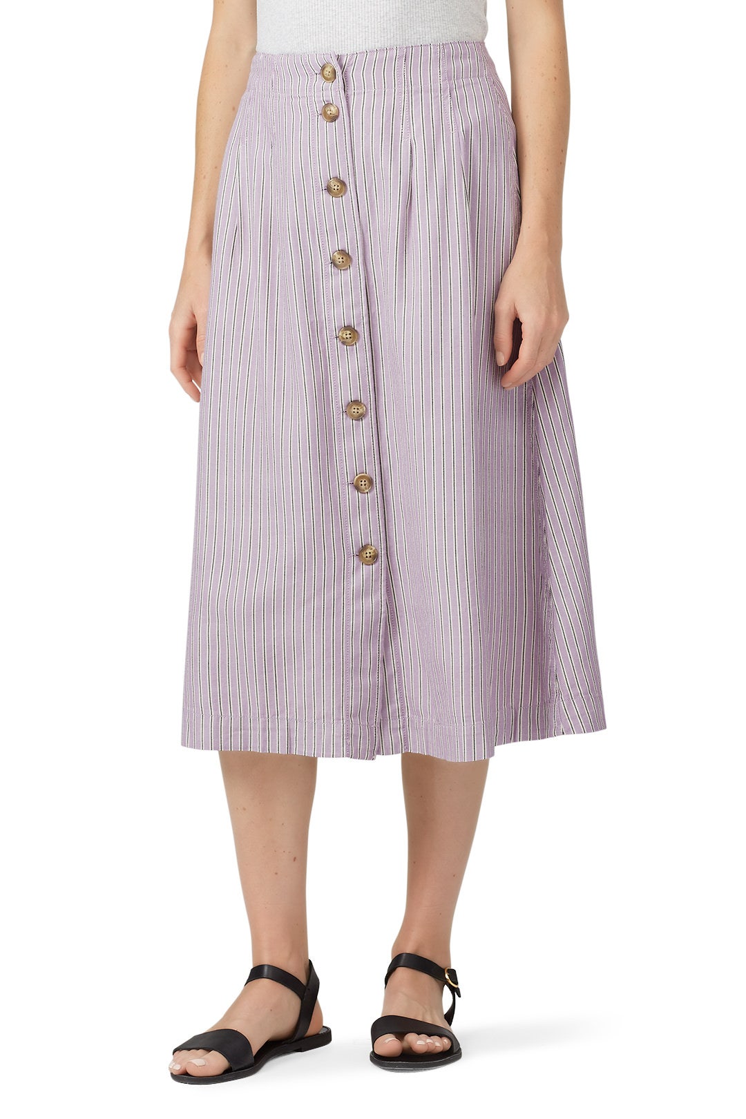 Patio Button Front Midi Skirt by Madewell 1