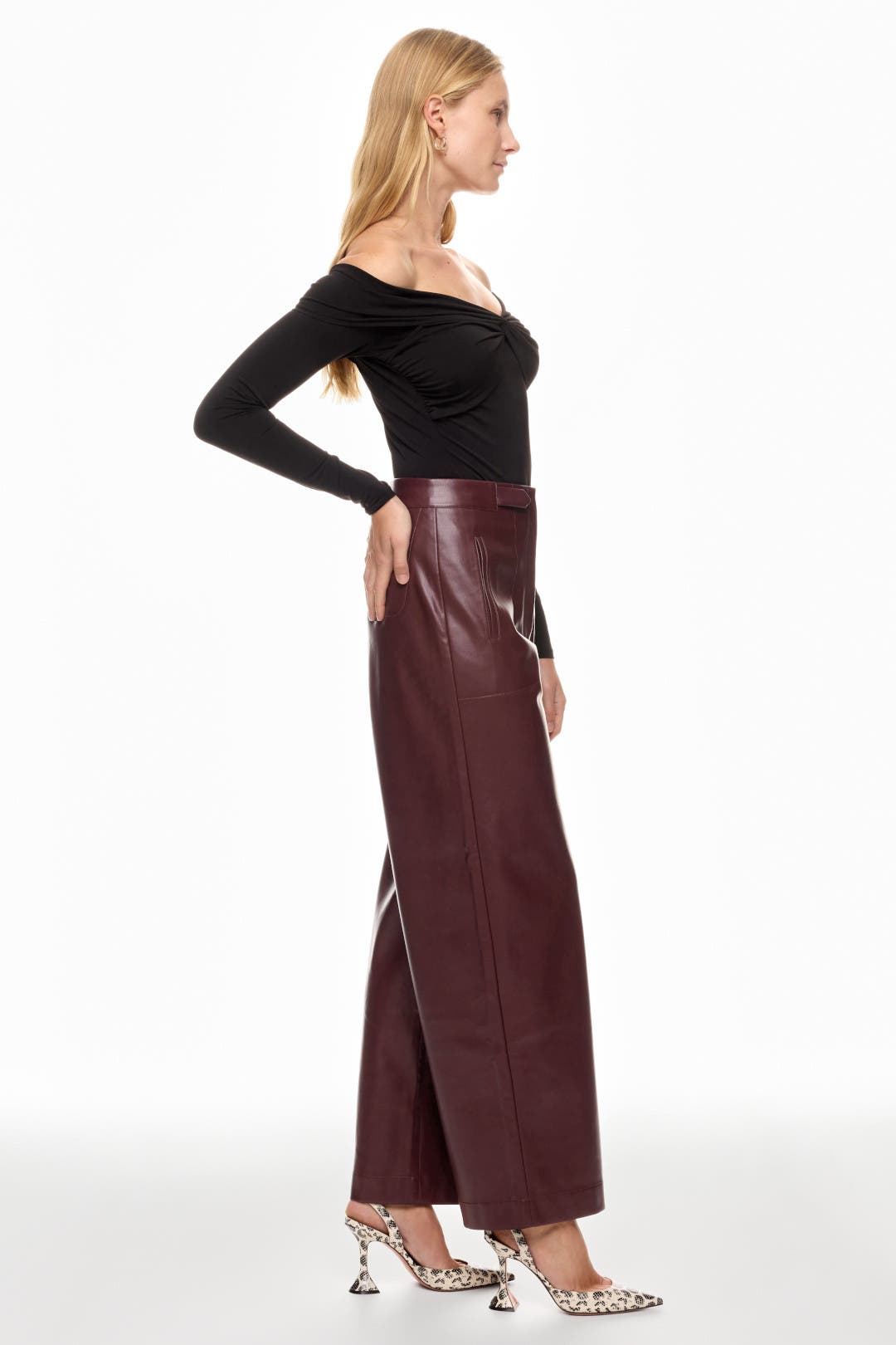 Faux Leather Wide Leg Pants by Ronny Kobo x RTR | Rent the Runway