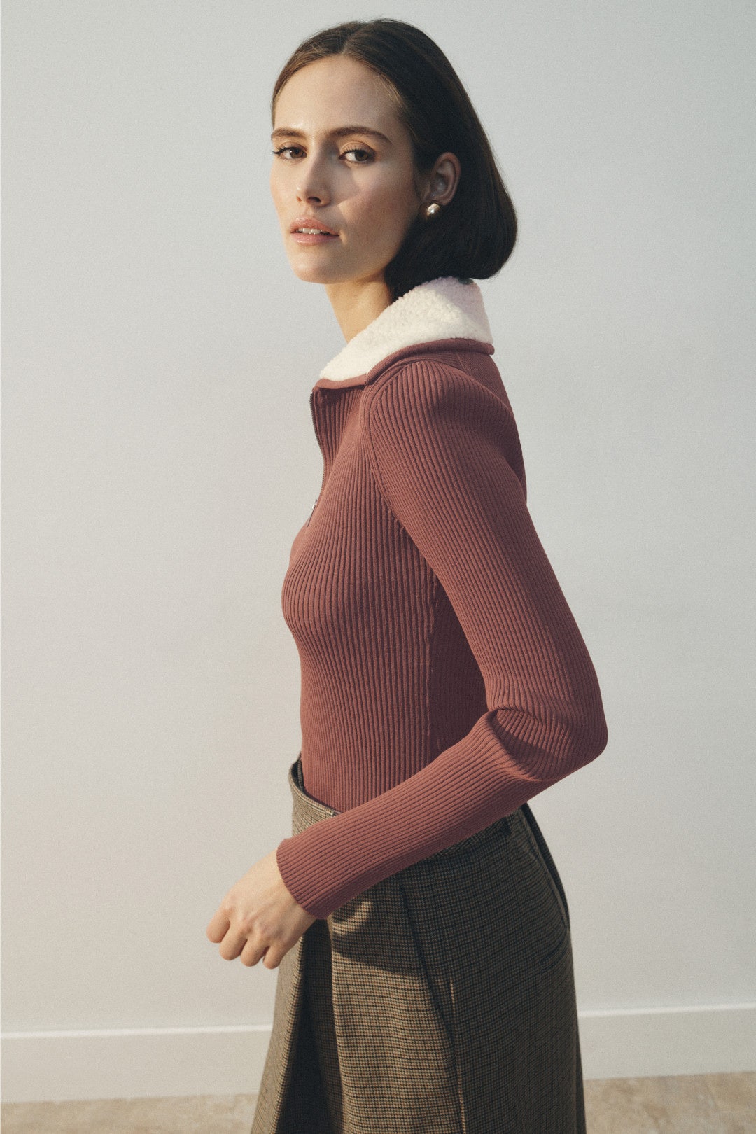 Sherpa Collared Knit by SIMKHAI 1