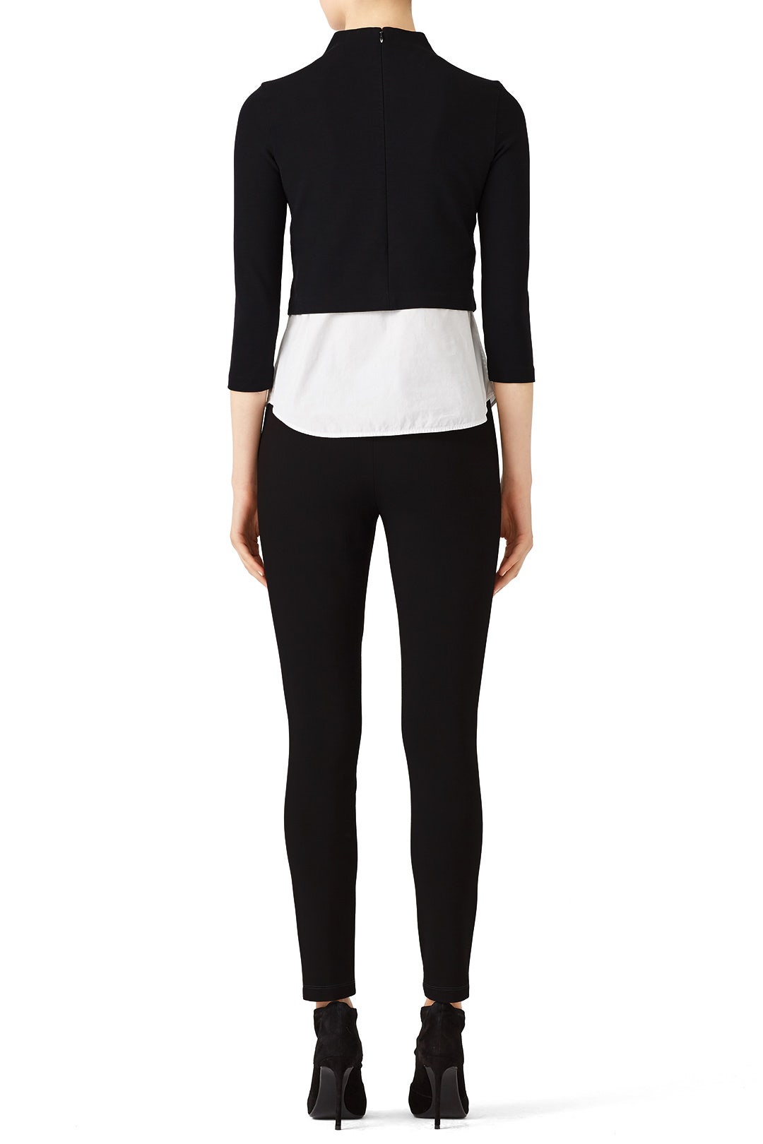 Navy Faux Leather Leggings by Slate & Willow 2