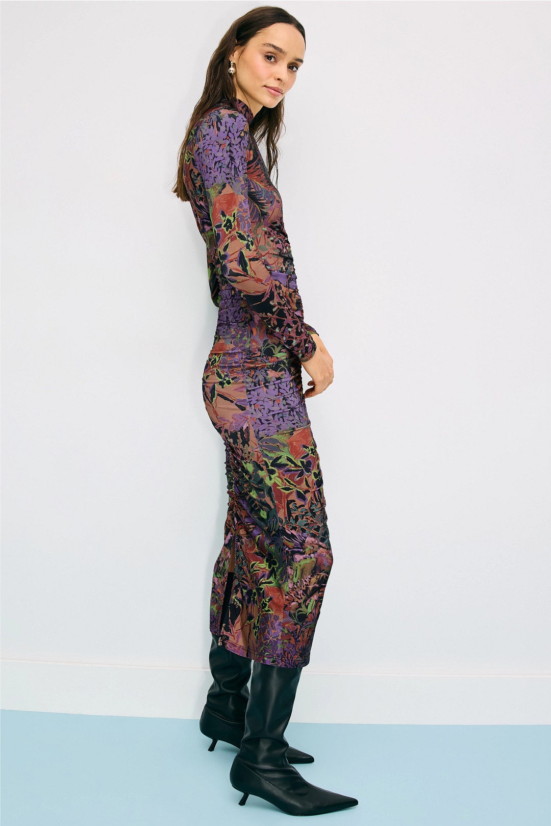 Alonia Mesh Mock Neck Dress by Untitled in Motion 1