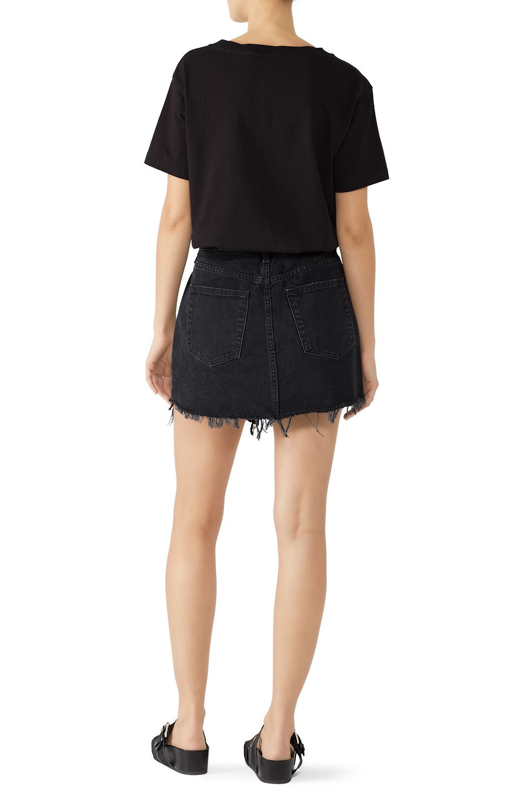 ミニスカート AGOLDE Chris Cross Denim Skirt Washed Black A30411157HTCHK A Criss Cross Denim Skirt by AGOLDE | Rent the Runway