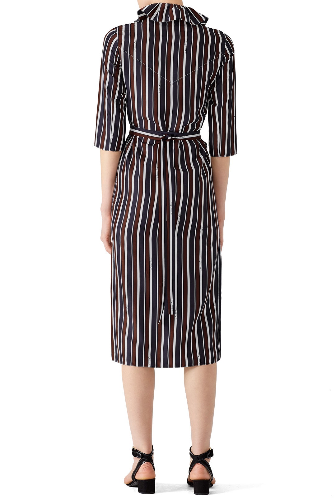 Striped Ruffle Collar Dress by Nina Ricci 2