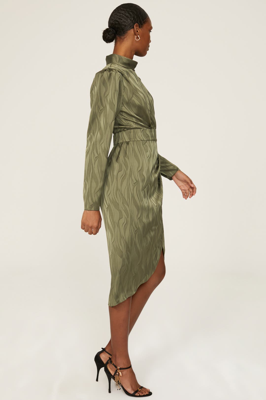 Green Puff Sleeve Dress by Ronny Kobo x RTR | Rent the Runway