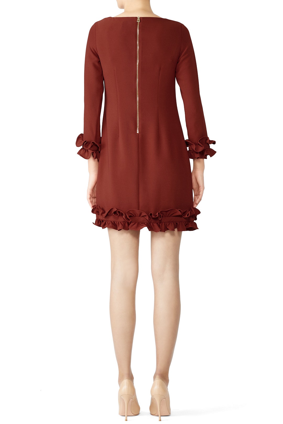 Burgundy Ruffle Shift by Sail to Sable 2