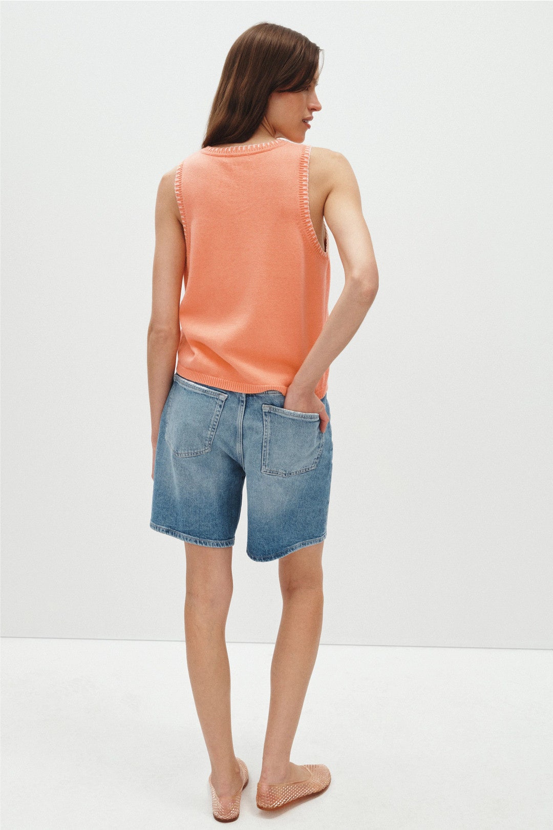 Aperol Spritz Jacquard Sweater Tank by Marine Layer 2