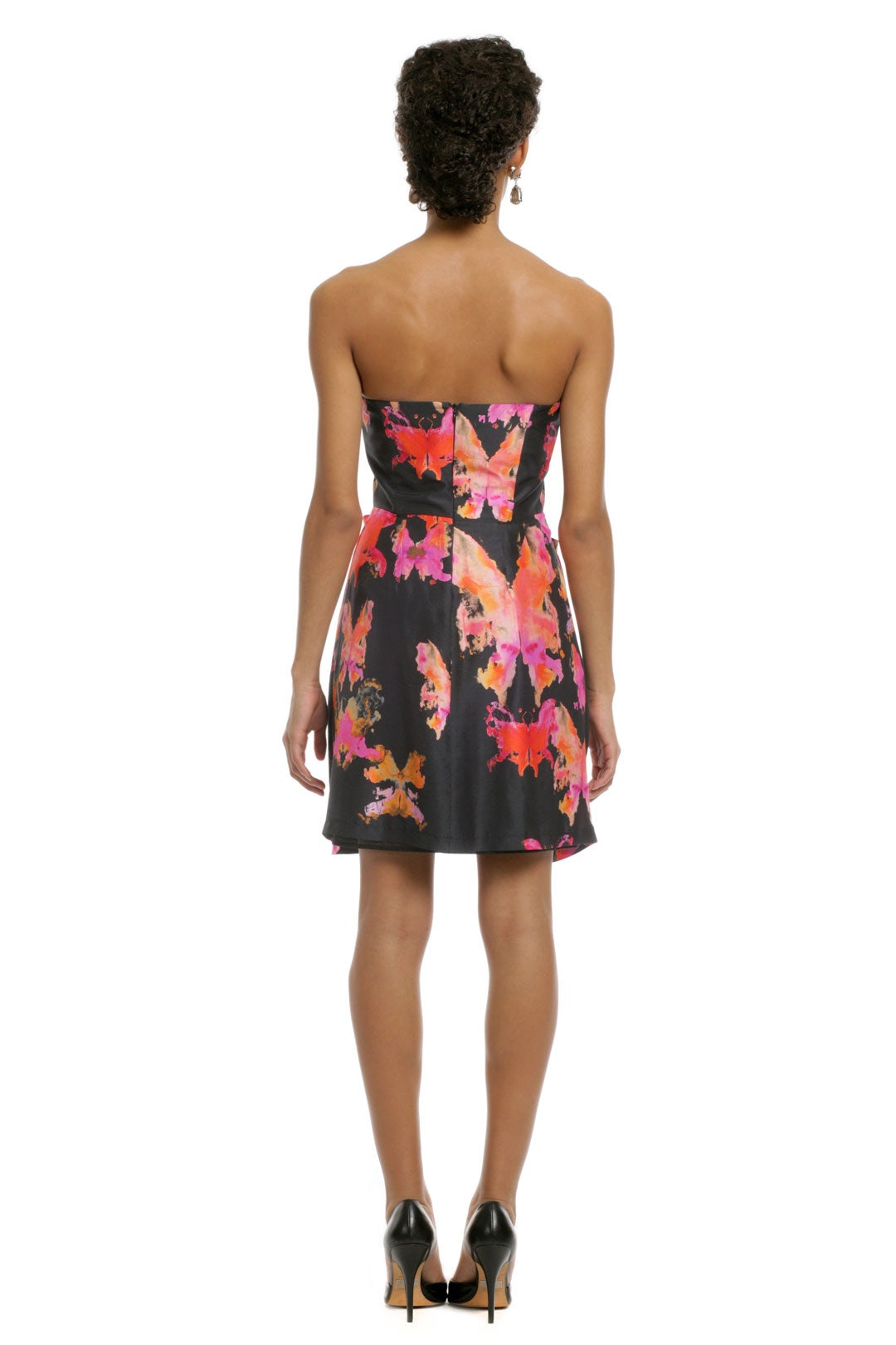 open lace back dress Halloween Dress Cloak Black & Orange 3D Butterfly Dress
