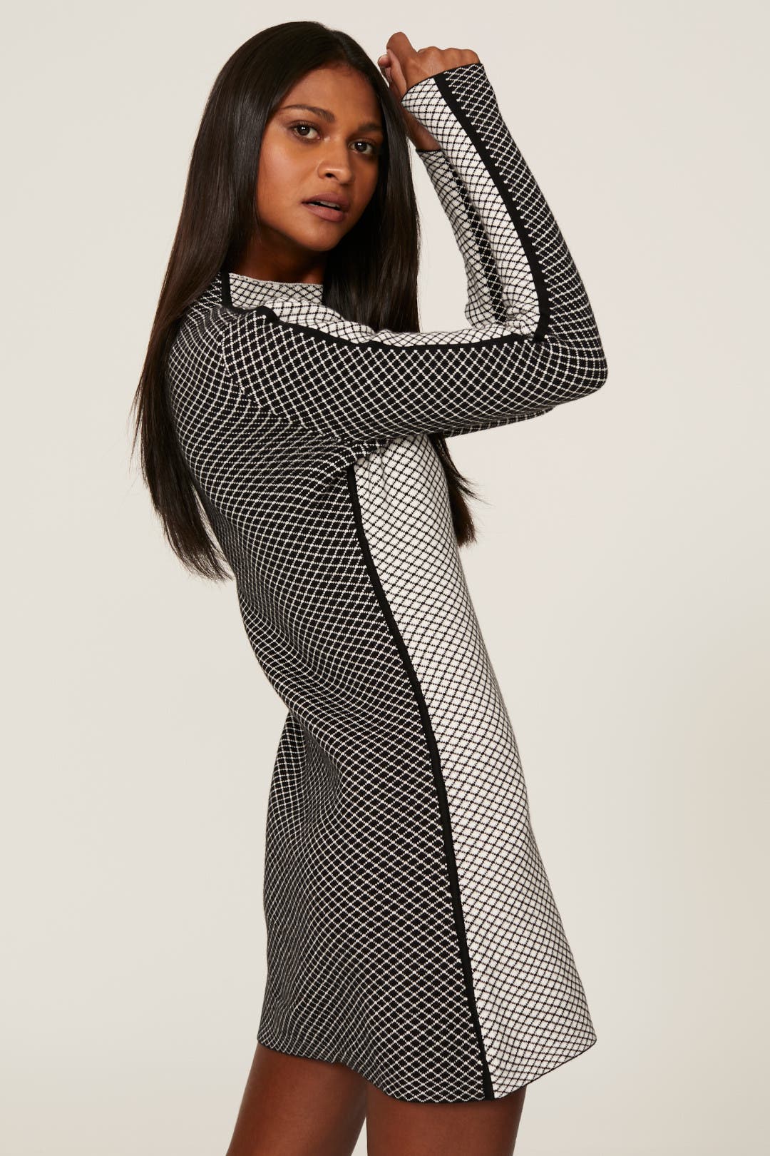 Checked Colorblock Mini Dress by Victor Glemaud | Rent the Runway
