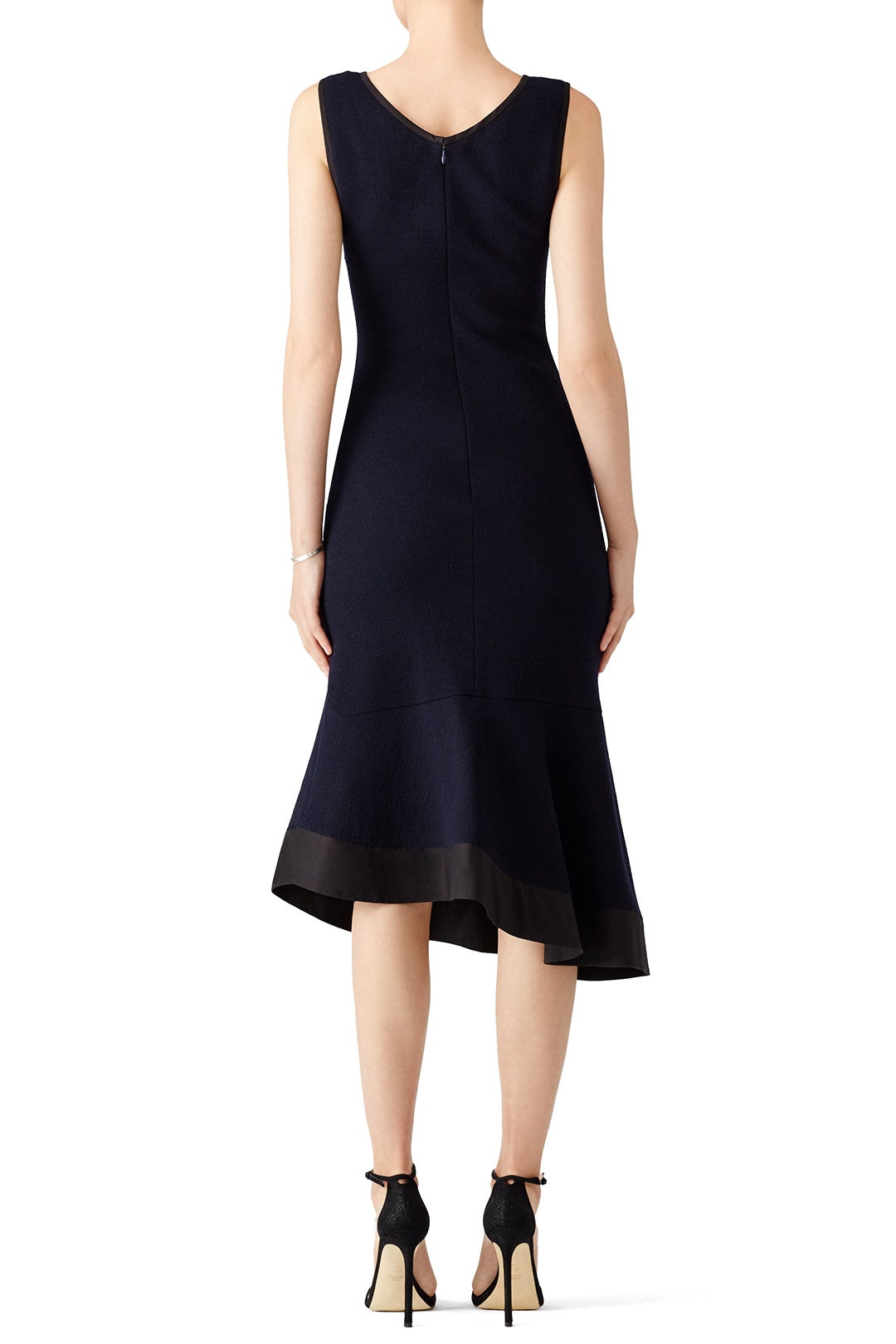 Navy Ruched Asymmetrical Dress by DEREK LAM 1