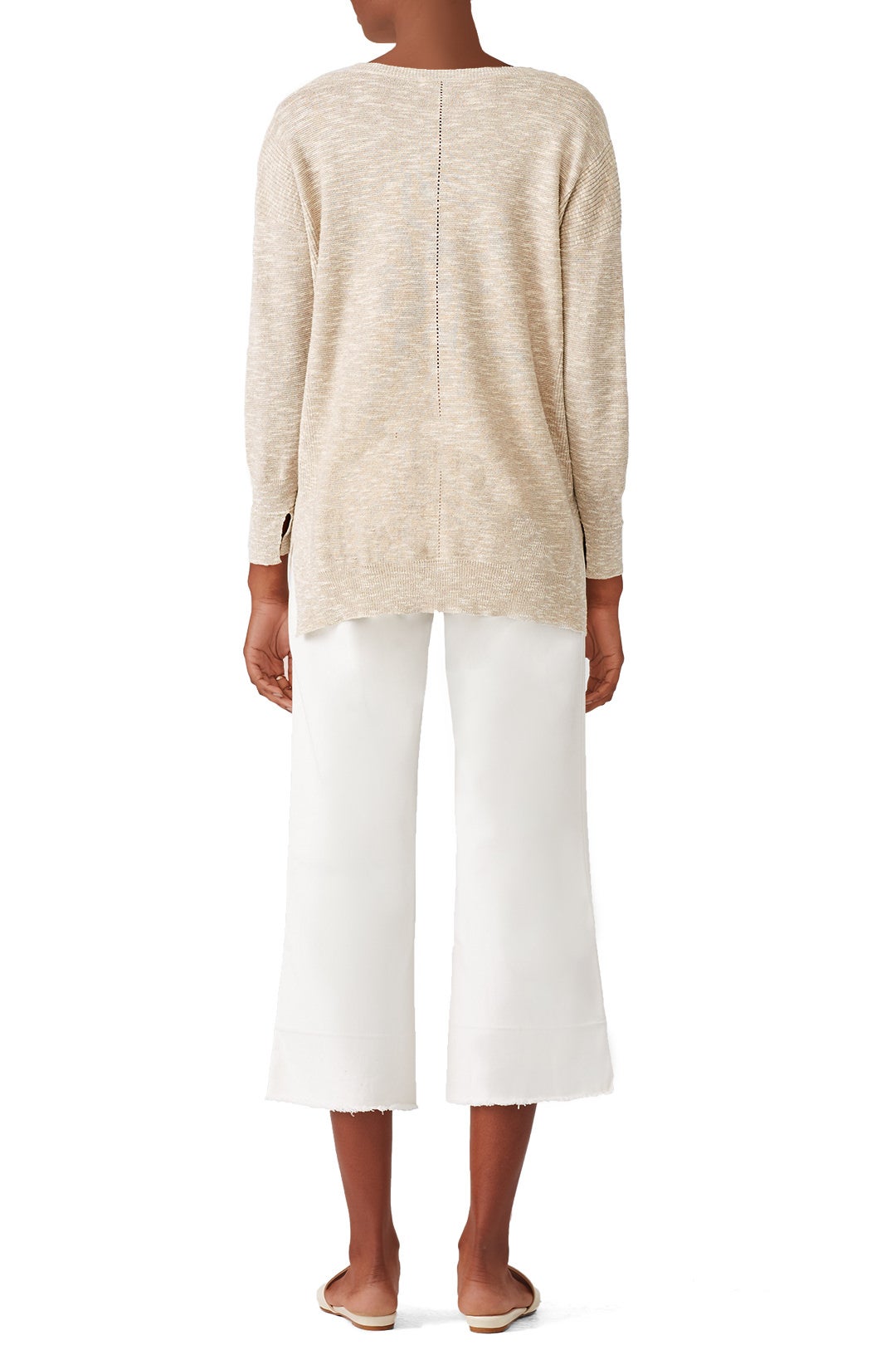 Beige Linen Sweater by HALSTON 2