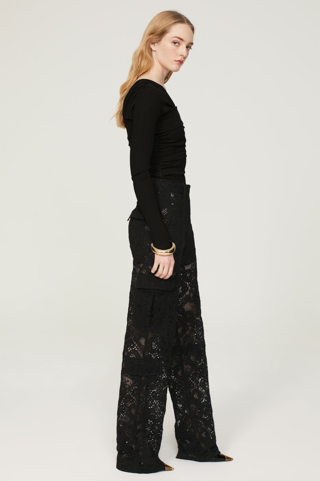 Black Lace Cargo Pants by MSGM | Rent the Runway