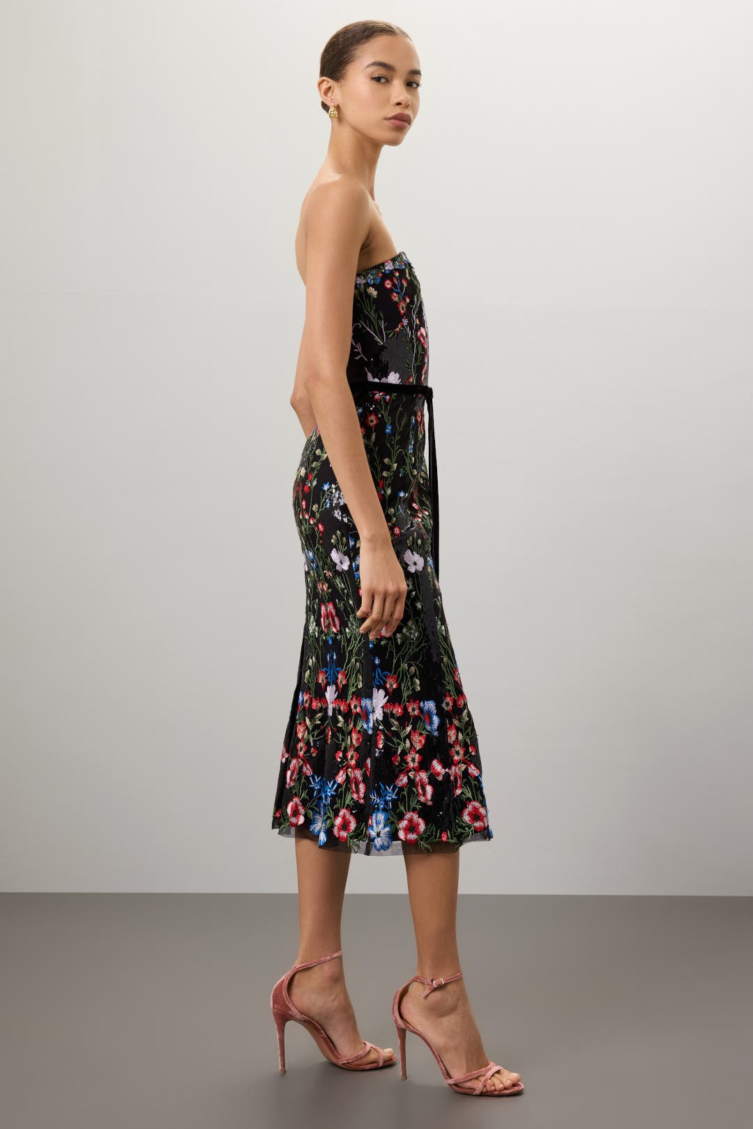Multi Embroidered Midi Dress by Marchesa Notte | Rent the Runway