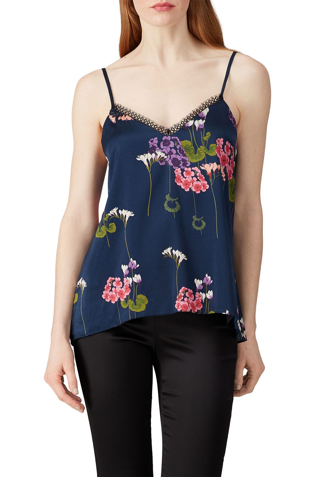 Navy Floral Tank by Nicole Miller 2