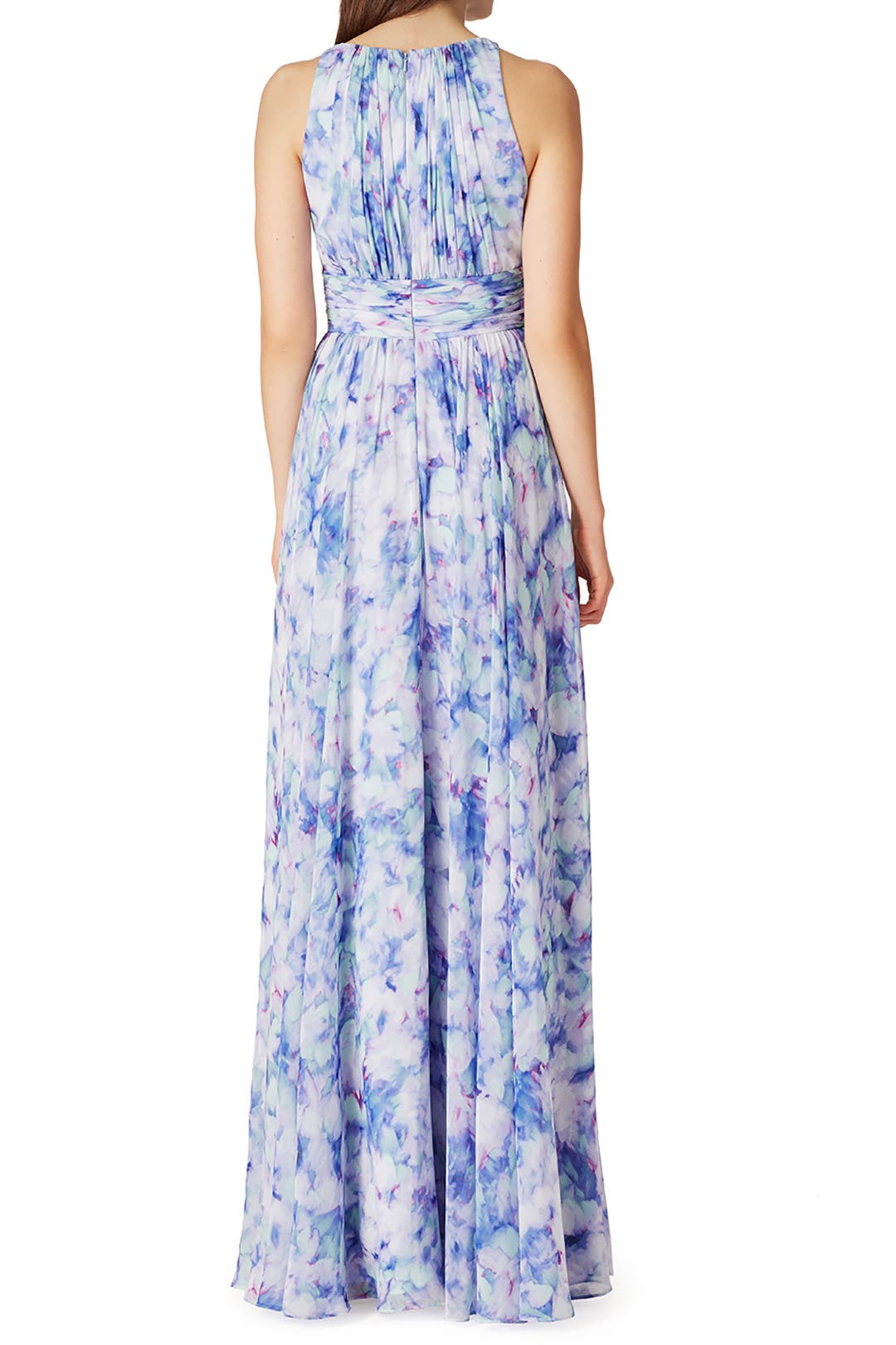 badgley mischka water lilies maxi dress Dress" by horcal liked on Polyvore featuring Badgley Mischka, Furla and Nigaam This sleeveless long dress features a flattering v Badgley Mischka Collection Floral Dresses