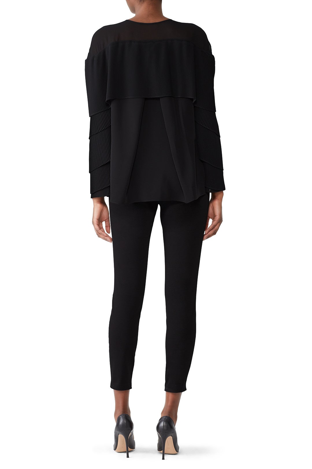 Black Pleated Sleeve Blouse by Prabal Gurung x RTR 2