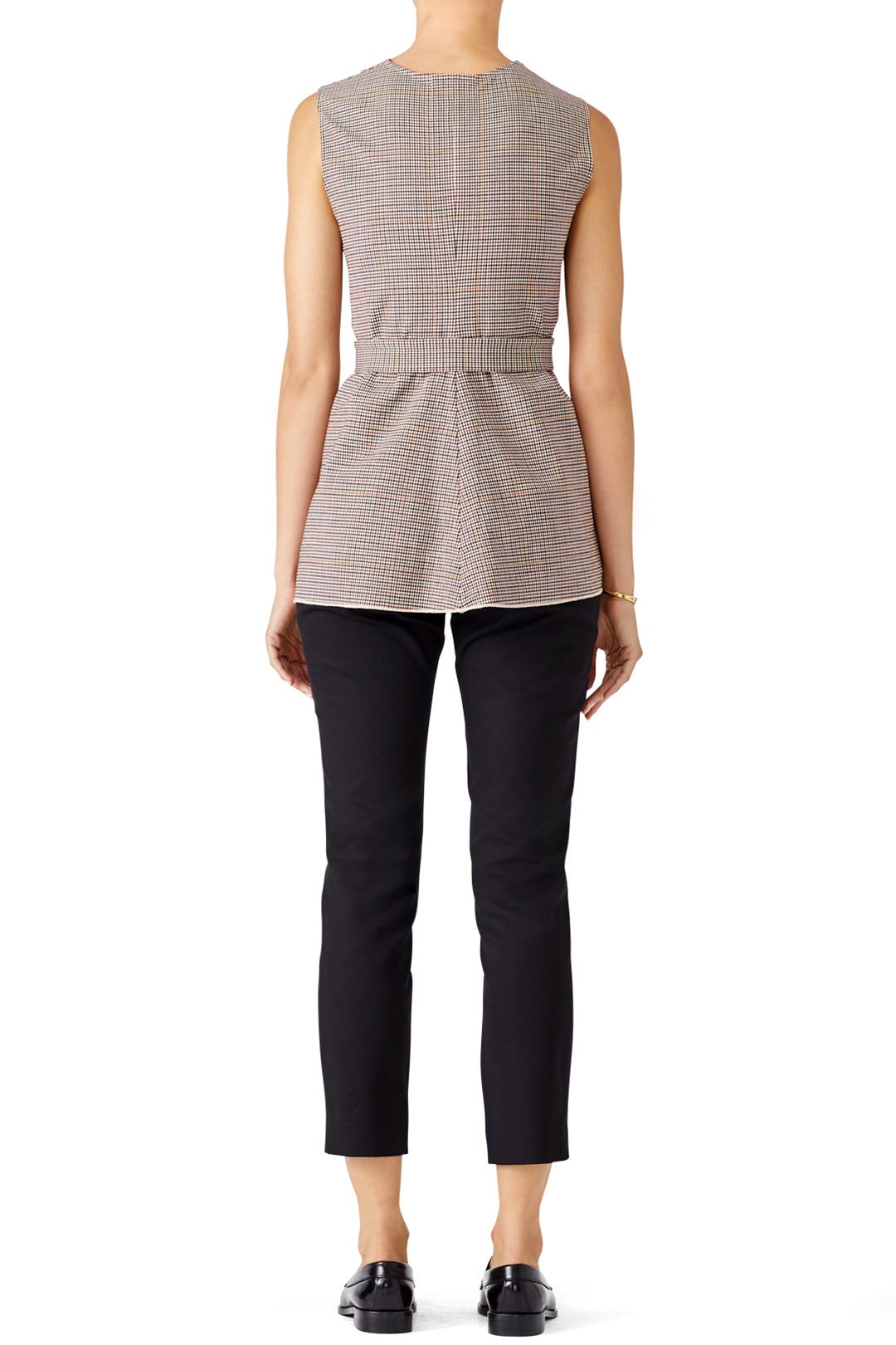 Brown Plaid Top by Theory 1