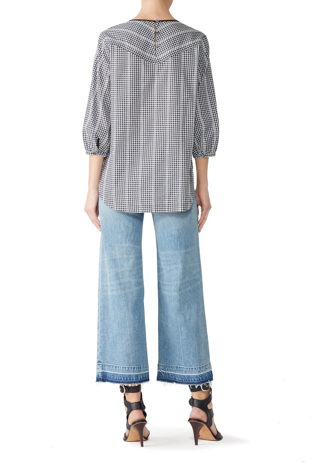 Gingham Puff Sleeve Top by Derek Lam 10 Crosby 2