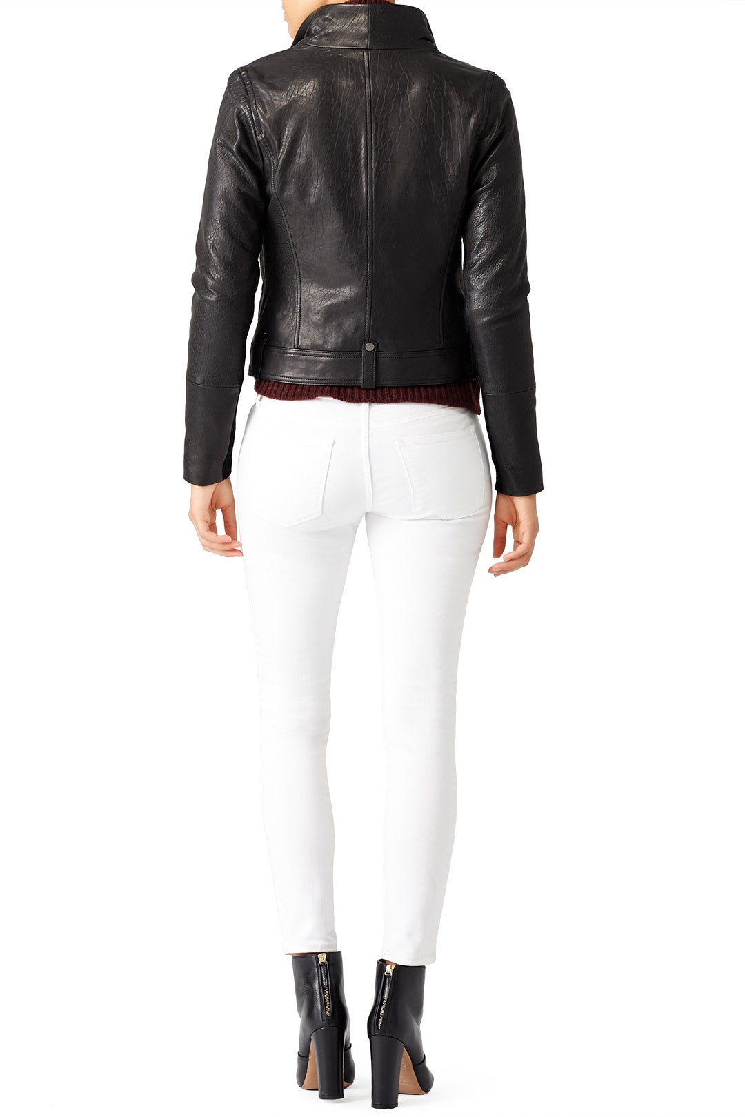 Black Leather Moto Jacket by VINCE. 1