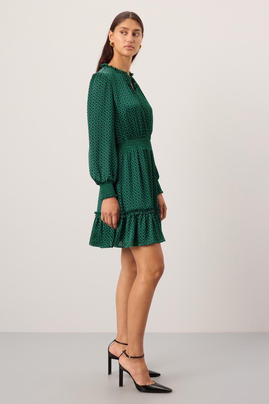 Long Sleeve Tie Neck Dress by CeCe | Rent the Runway