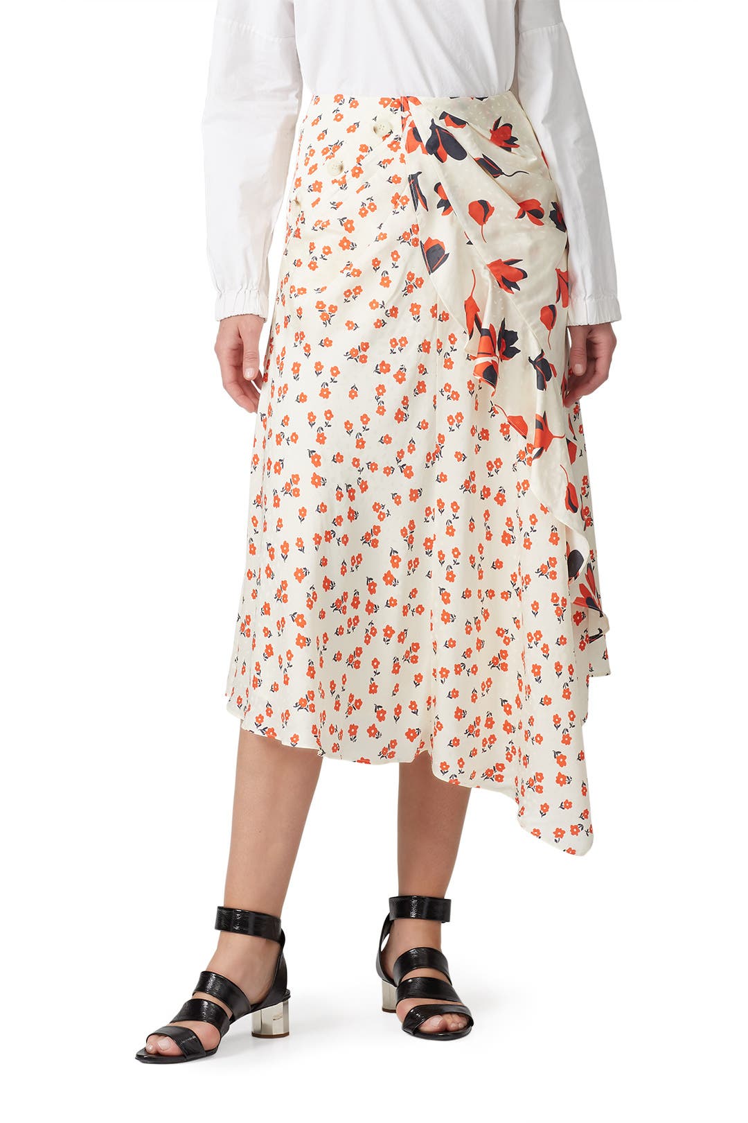 Asymmetric Floral Printed Skirt by Self-Portrait | Rent the