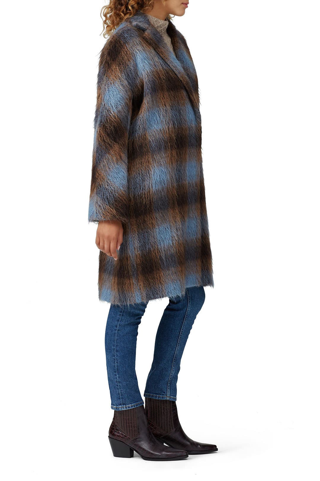 Blue Plaid Coat by VINCE. | Rent the Runway