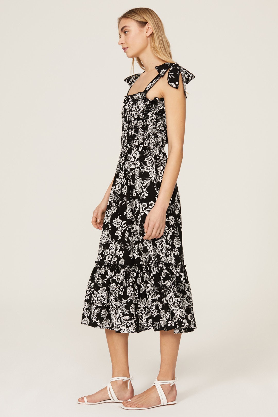 Floral Tie Shoulder Dress by Slate & Willow 1