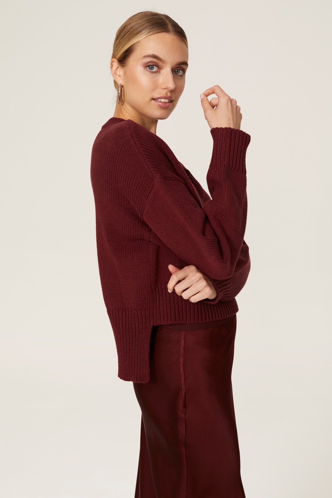 Red V-neck Sweater by Jason Wu x RTR 1