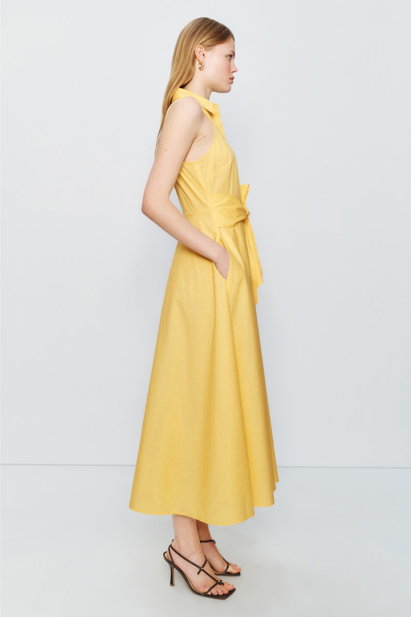 Sleeveless Tie Waist Shirt Dress by TOCCIN X RTR - Photo 1