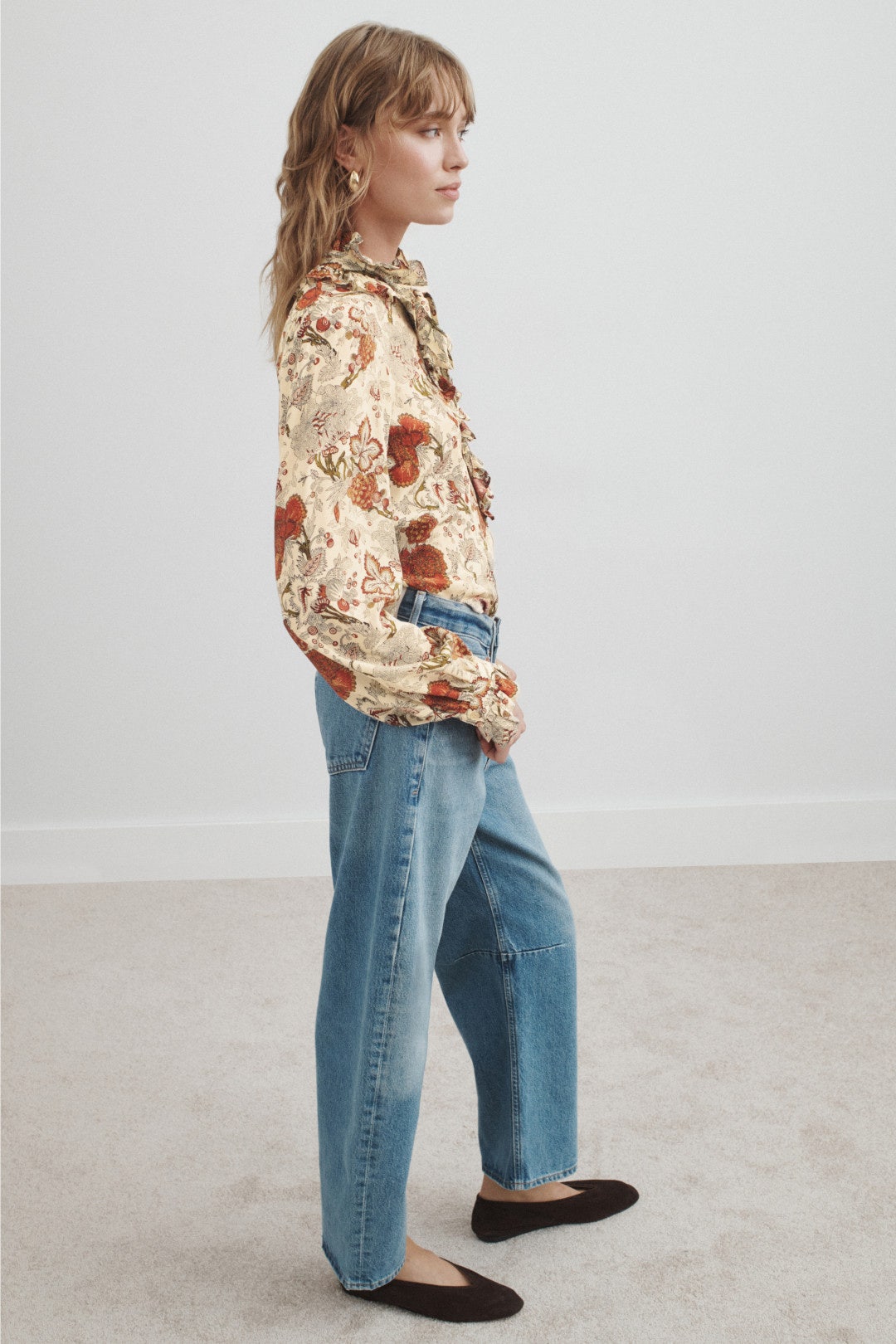 Catroux Silk Long Sleeve Button Front Blouse by Ulla Johnson 1