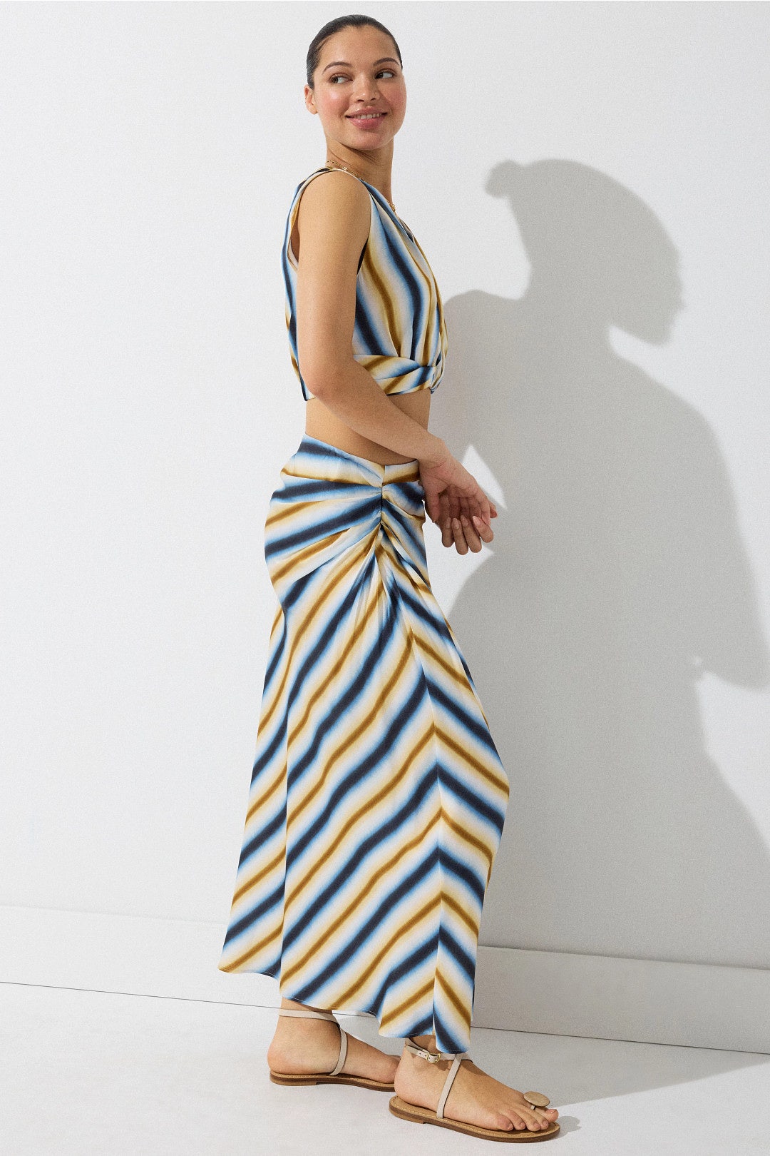 Jean Striped Midi Skirt by A.L.C. 2