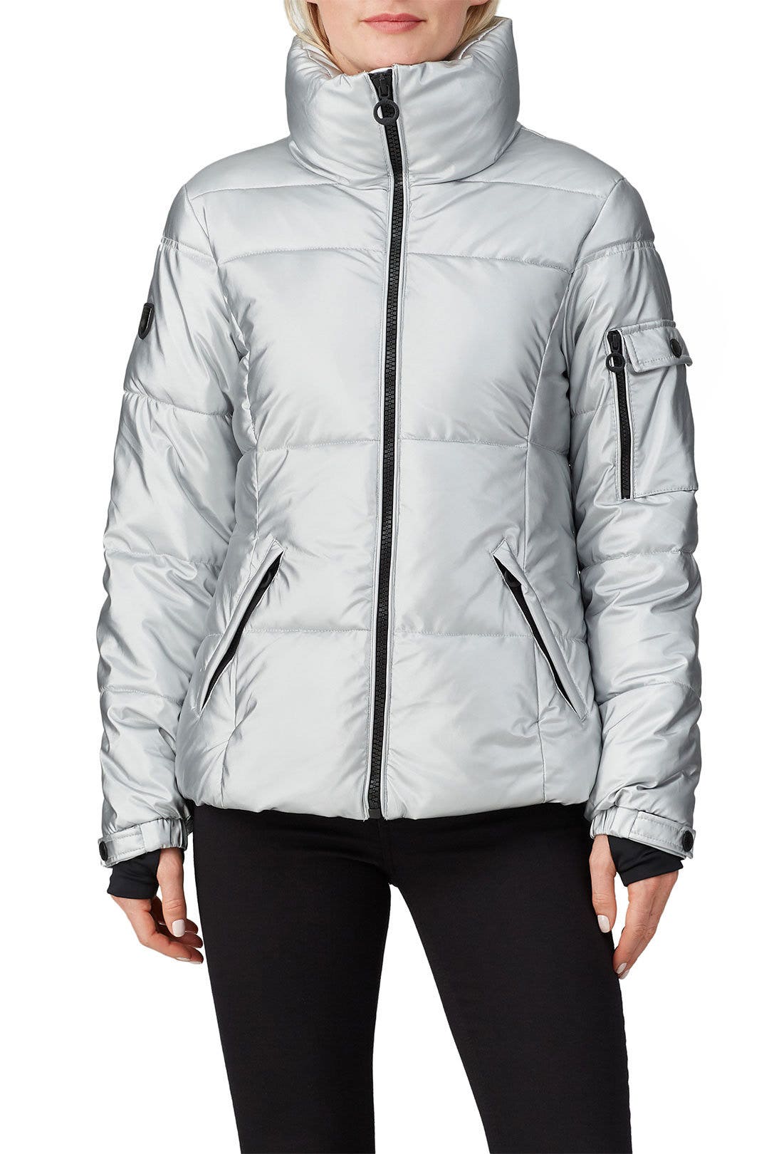 Silver Lexi Puffer Coat by NOIZE 1