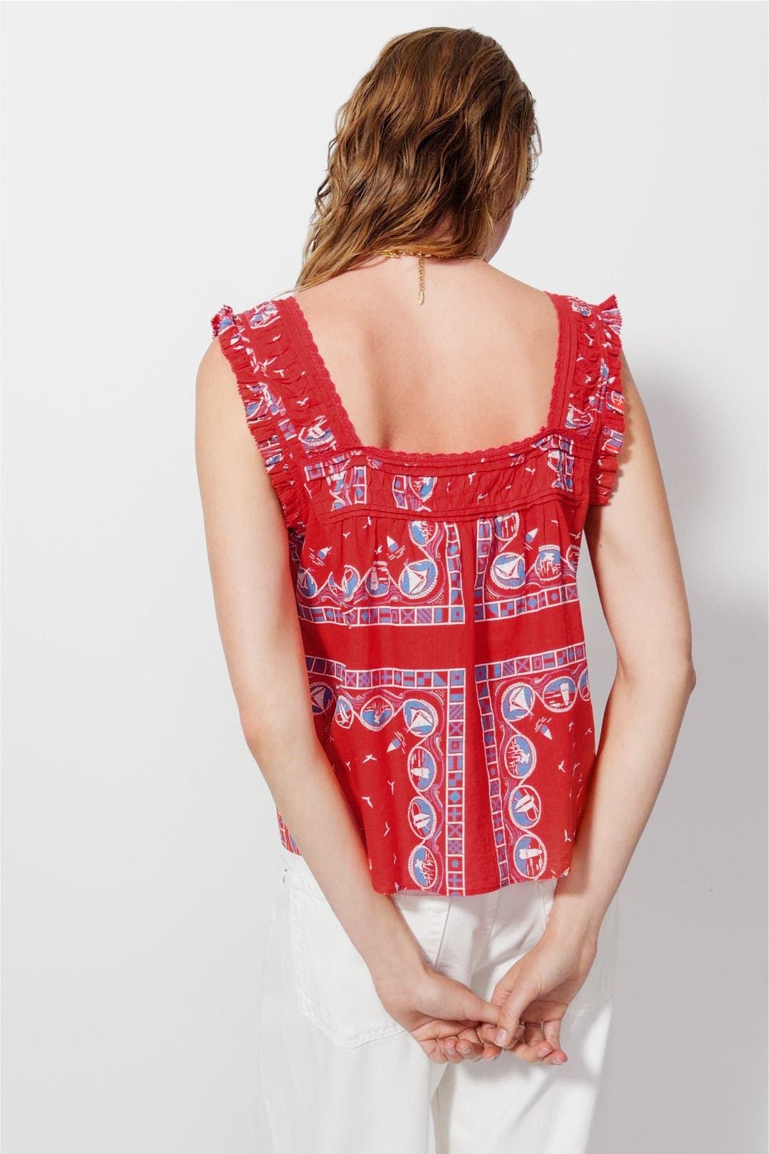 Victorian Pleat Tank Top by The Great. | Rent the Runway