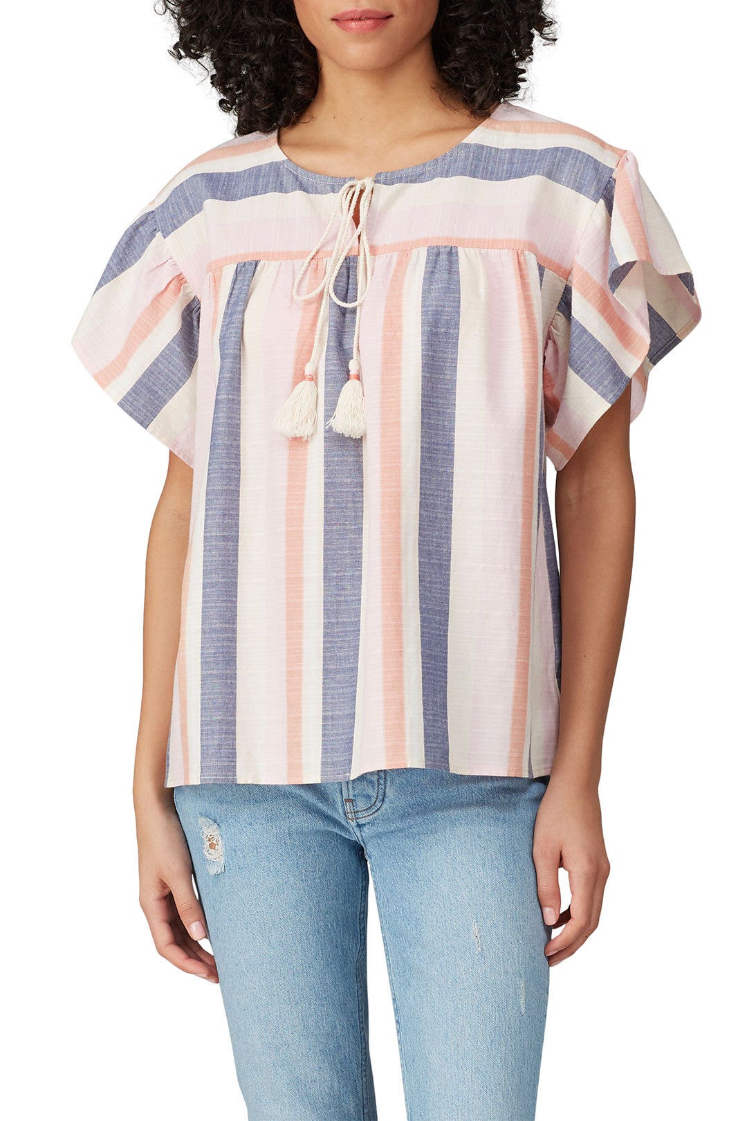 Romina Tie Front Blouse by B Collection by Bobeau 2