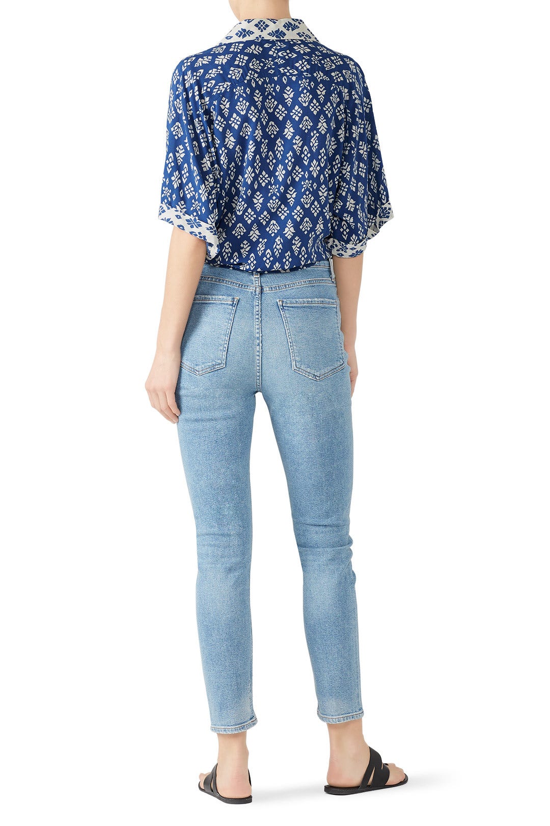 Contrast Tie Front Shirt by Fifteen Twenty 2