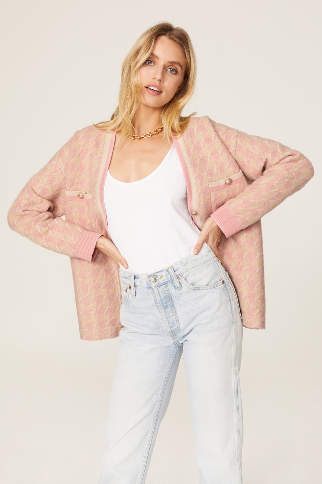 Kimberley Houndstooth Cardigan by Sandro | Rent the Runway