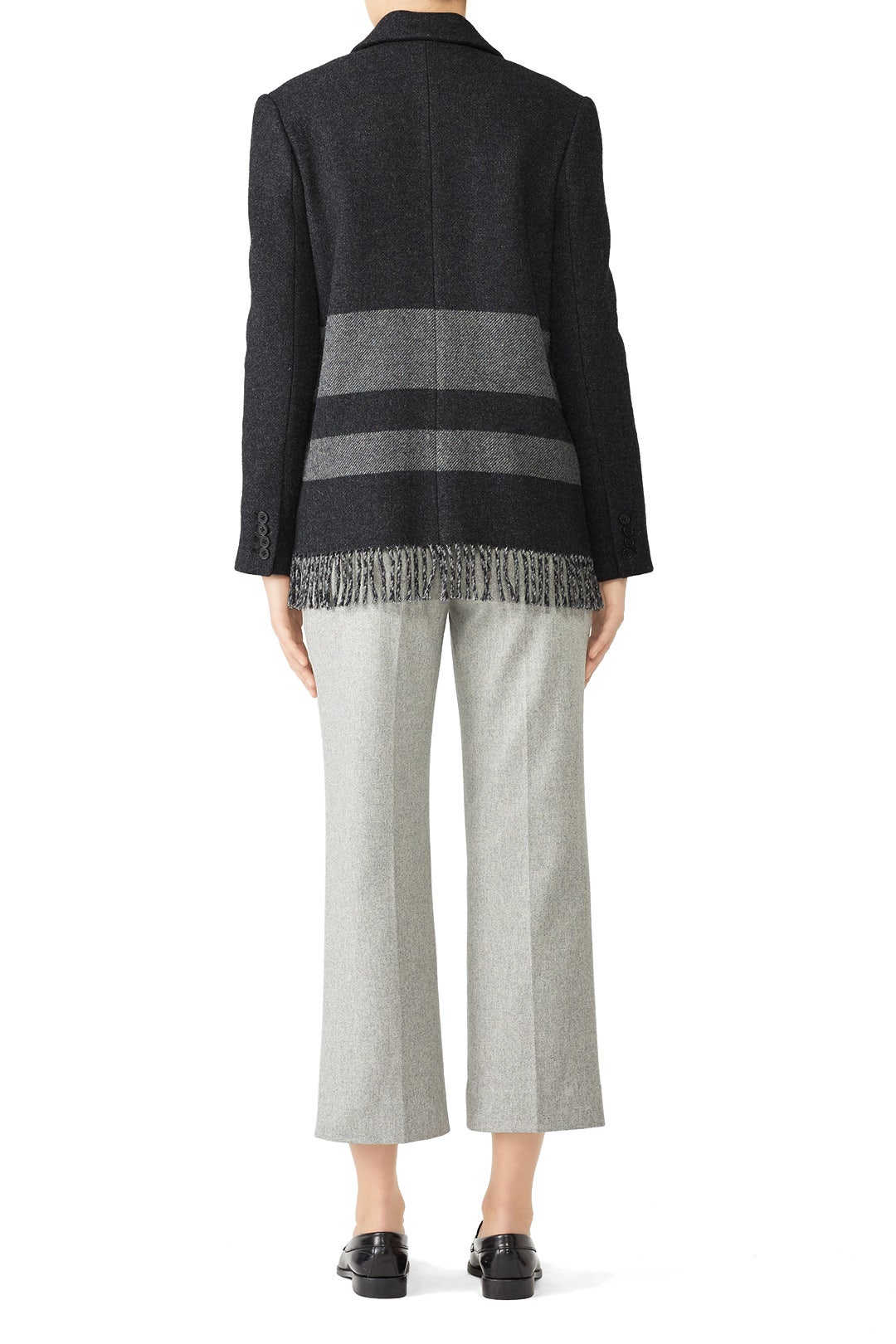 Grey Fringe Hem Jacket by Derek Lam 10 Crosby 2