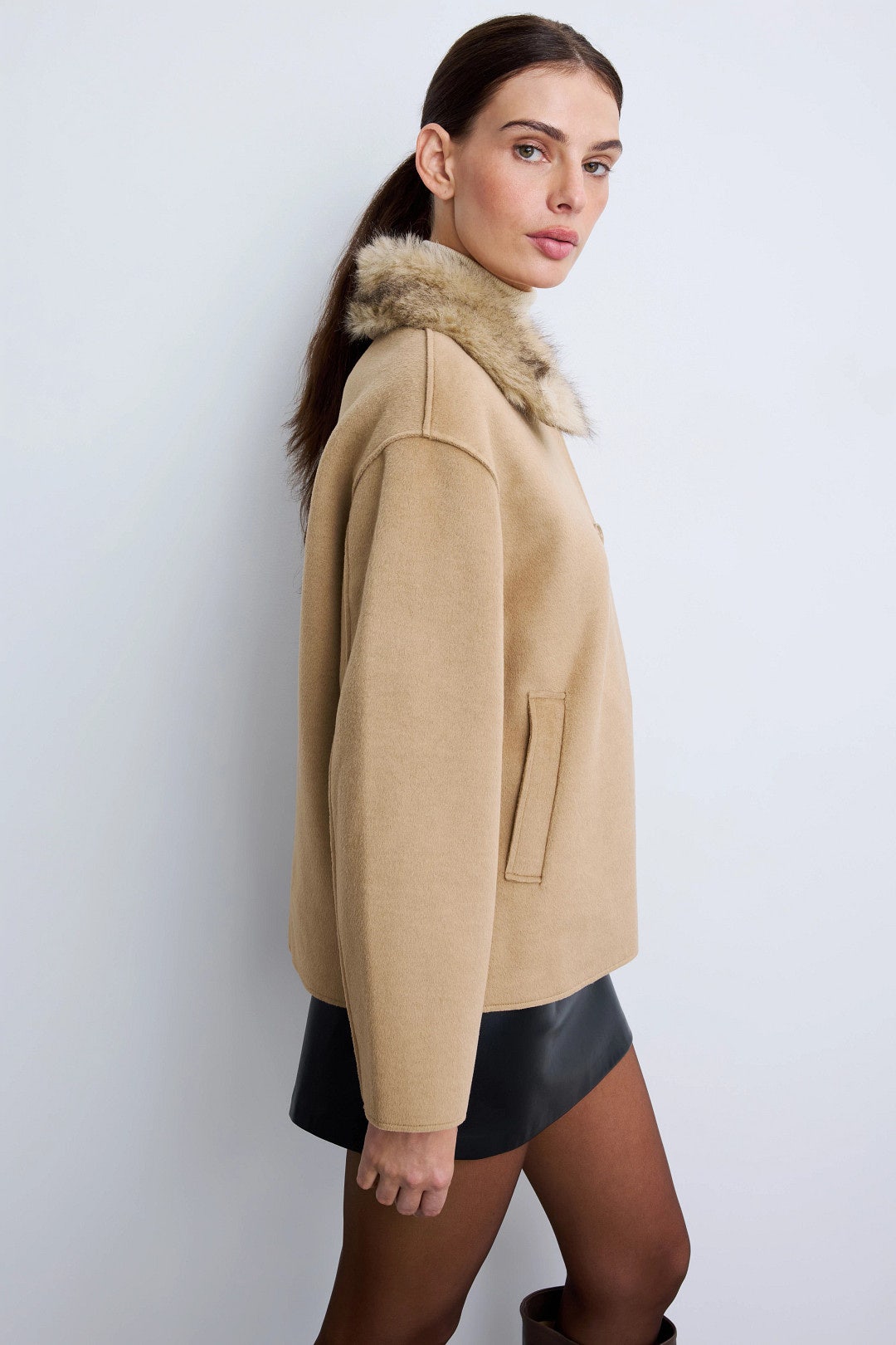 Faux Fur Collar Jacket by Ellen Tracy 1