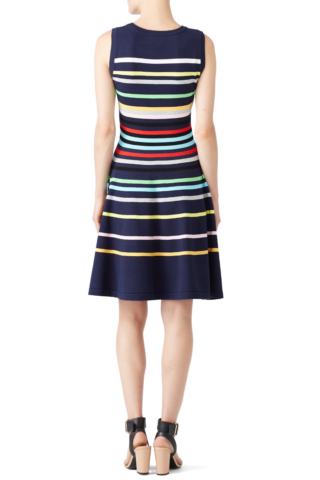 Rainbow Stripe Knit Flare Dress by Milly 1