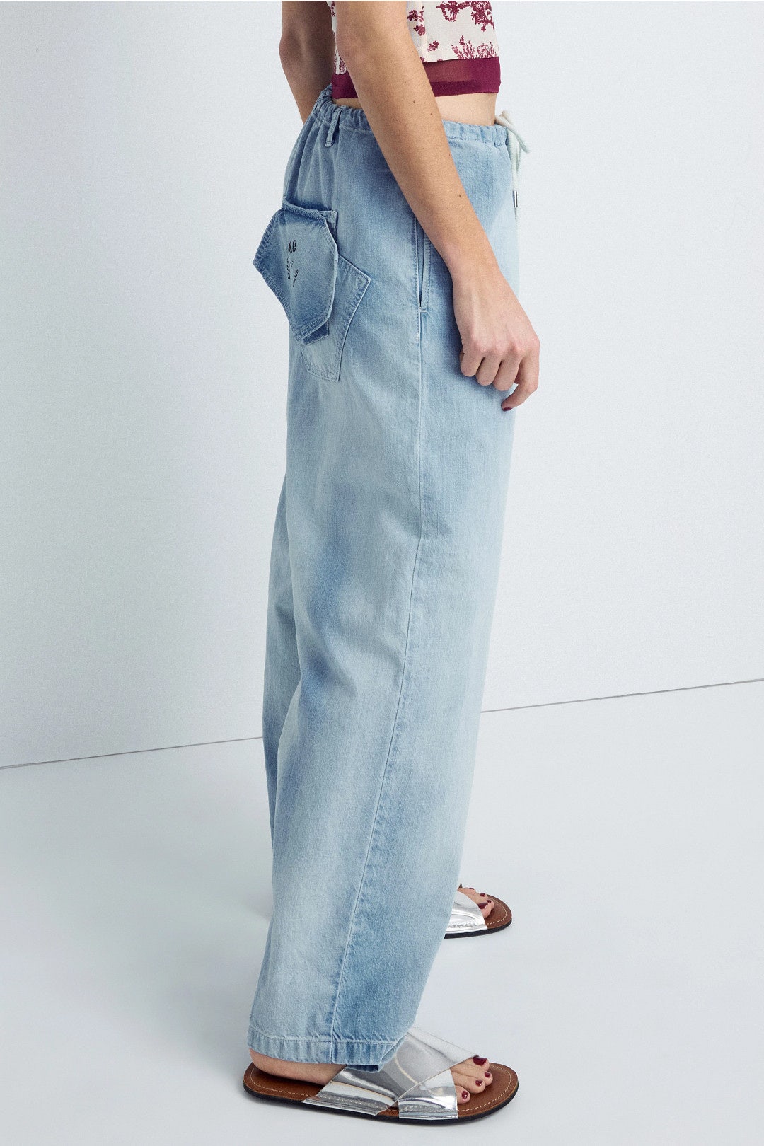 Drawstring Denim Trouser by Moschino Jeans 2