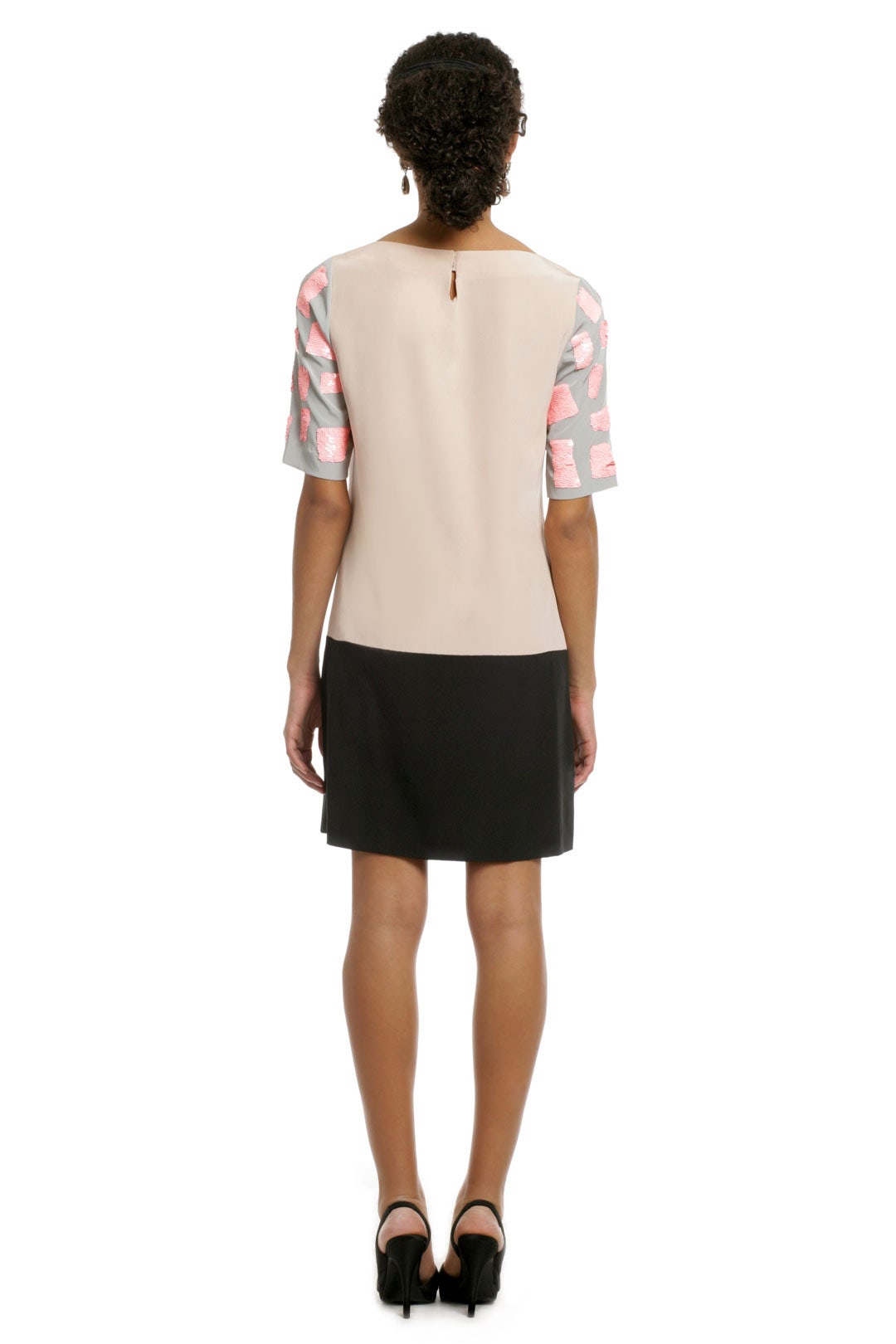 Mosaic Nude Colorblock Shift by Tibi 2