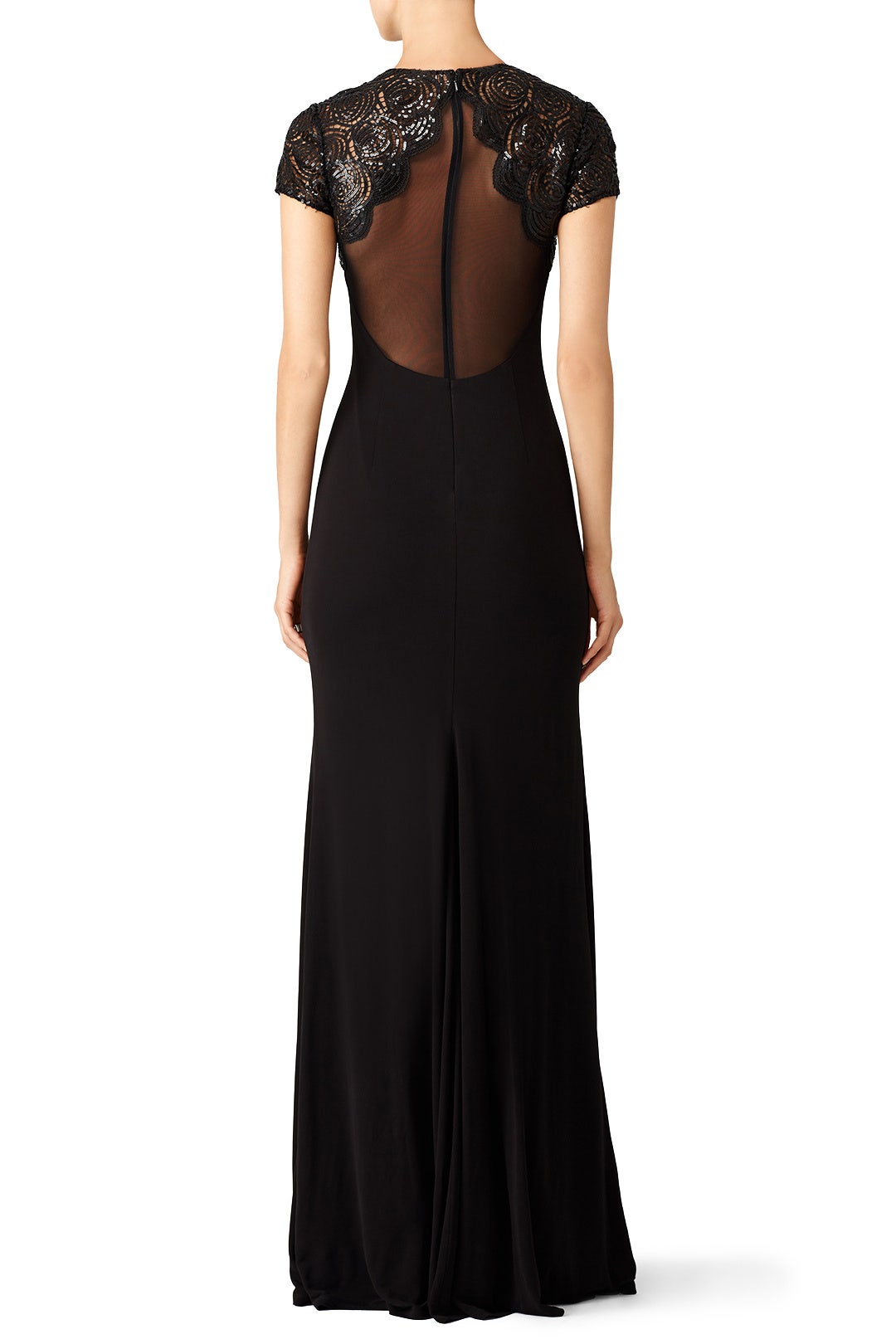 Black Rosette Yoke Gown by David Meister 1