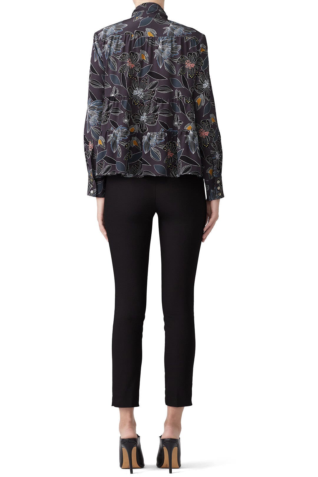 Tiered Tie Floral Blouse by Becken 2
