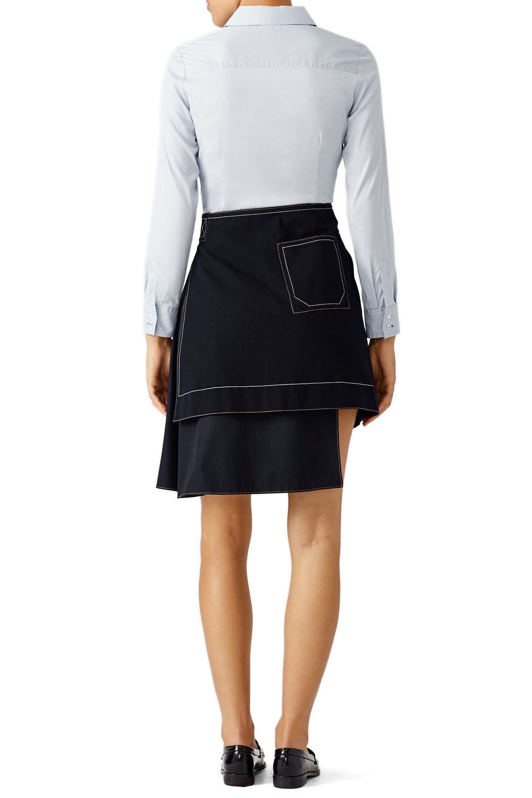Midnight Navy Asymmetrical Skirt by Derek Lam 10 Crosby | Rent the